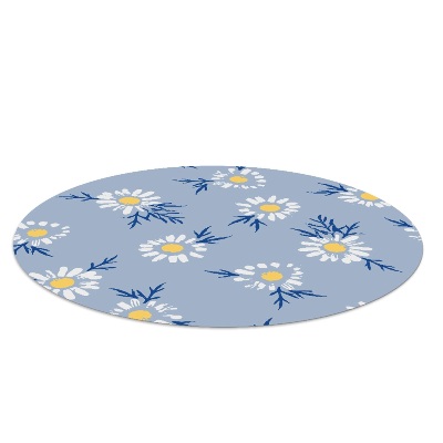 Tapis fauteuil bureau rond Motifs de marguerites