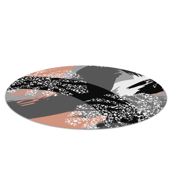 Tapis protège sol rond Abstraction de monstera