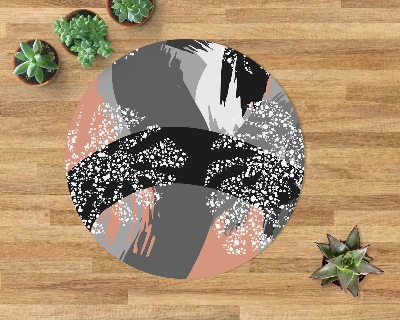 Tapis protège sol rond Abstraction de monstera
