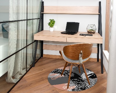 Tapis protège sol rond Abstraction de monstera