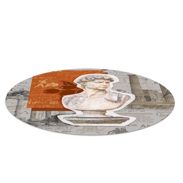 Tapis protège sol rond Art et sculpture grecs