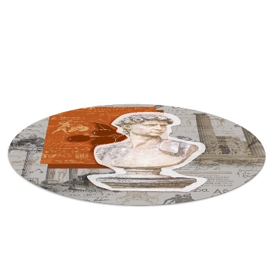 Tapis protège sol rond Art et sculpture grecs