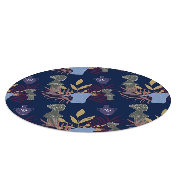 Tapis protège sol rond Statuettes grecques antiques