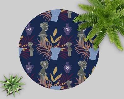 Tapis protège sol rond Statuettes grecques antiques