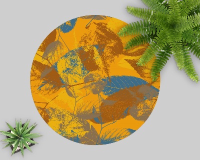 Tapis fauteuil bureau rond Feuilles d'automne