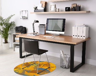 Tapis fauteuil bureau rond Feuilles d'automne
