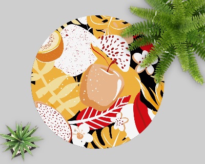 Tapis fauteuil bureau rond Composition de fruits ensoleillés