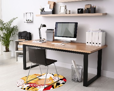 Tapis fauteuil bureau rond Composition de fruits ensoleillés