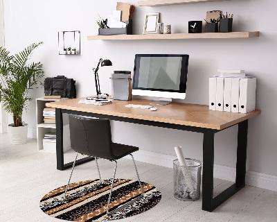 Tapis de chaise de bureau Mosaïque de fleurs d'abeilles
