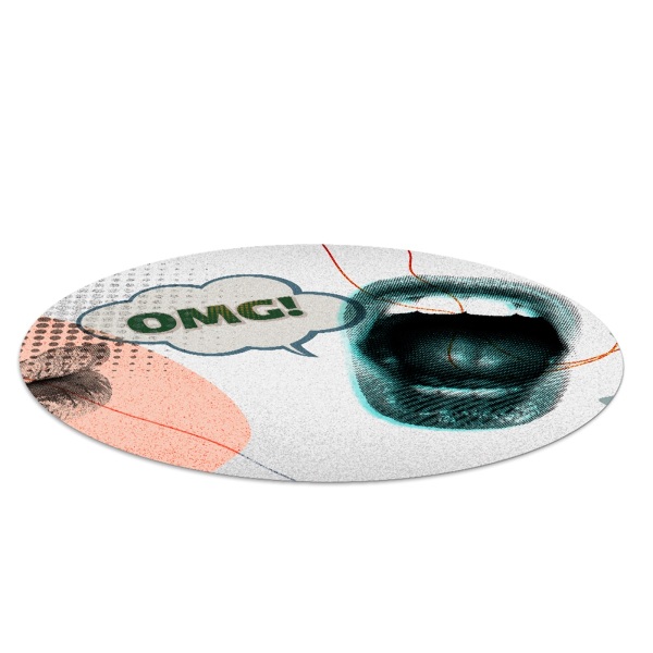 Tapis fauteuil bureau rond Des lèvres, oh mon dieu !