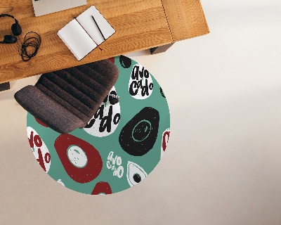 Tapis protège sol rond Avocat rétro