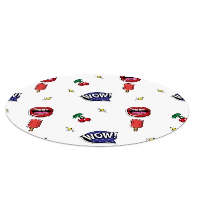 Tapis de chaise de bureau Lèvres cerises