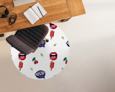 Tapis de chaise de bureau Lèvres cerises