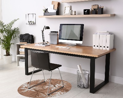 Tapis fauteuil bureau rond Palmiers