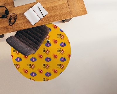 Tapis protège sol rond Art fruitier