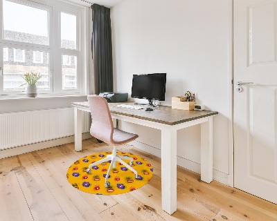Tapis protège sol rond Art fruitier