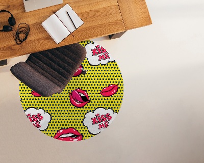 Tapis de chaise de bureau Lèvres rouges à lèvres