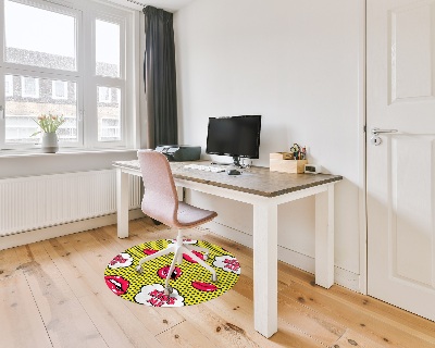 Tapis de chaise de bureau Lèvres rouges à lèvres