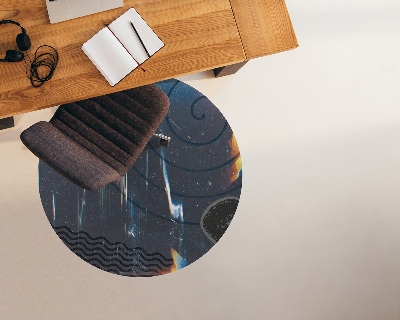 Tapis protège sol rond Motif poussiéreux