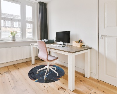 Tapis protège sol rond Motif poussiéreux