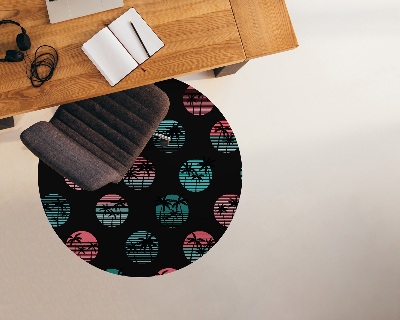 Tapis de protection de sol Palmiers rétro