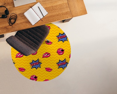 Tapis protège sol rond Composition dynamique