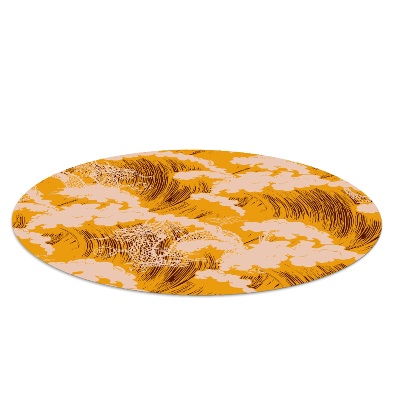 Tapis de protection de sol Vagues japonaises jaunes