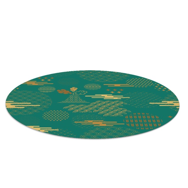 Tapis fauteuil bureau rond Symboles japonais