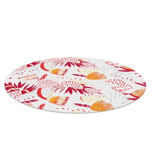 Tapis de protection de sol Motif de fleurs rouges