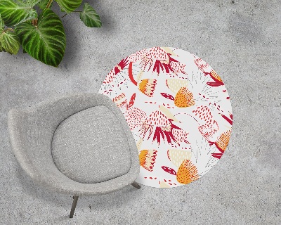 Tapis de protection de sol Motif de fleurs rouges