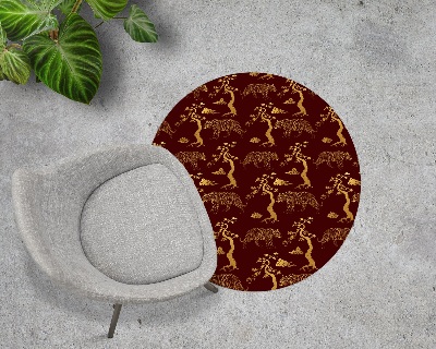 Tapis protège sol rond Arbre du tigre doré