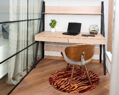 Tapis de chaise de bureau Léopard de feu