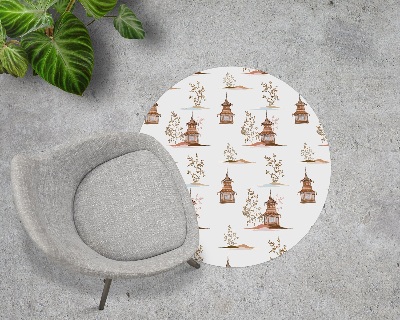 Tapis fauteuil bureau rond Paysage chinois