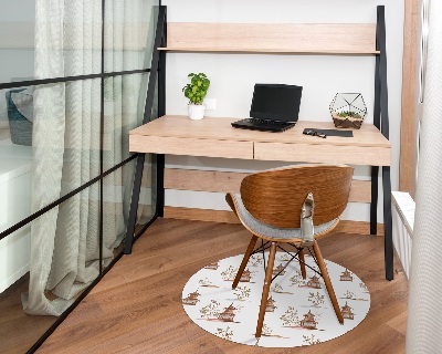 Tapis fauteuil bureau rond Paysage chinois