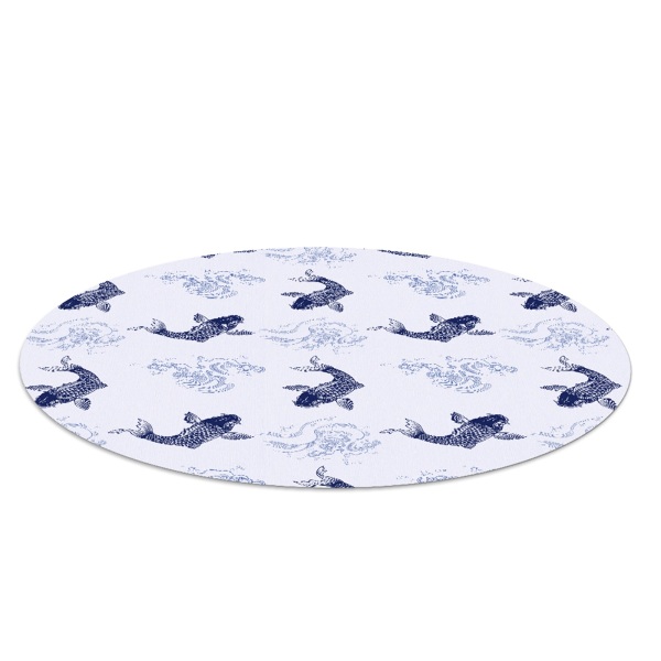 Tapis de chaise de bureau Poisson koï bleu