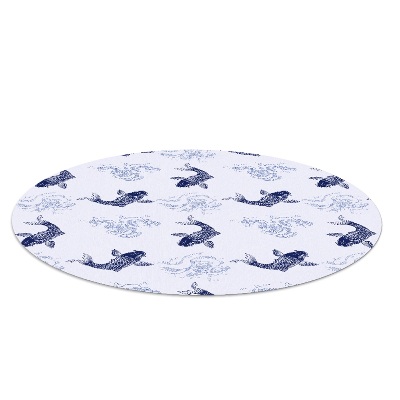 Tapis de chaise de bureau Poisson koï bleu