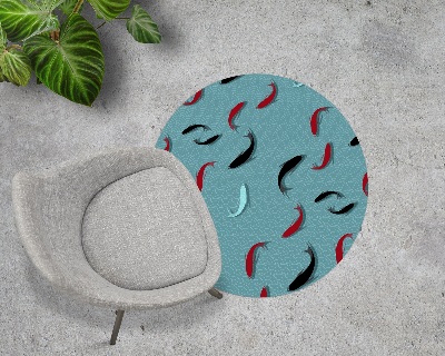 Tapis fauteuil bureau rond Motifs de carpes et de vagues