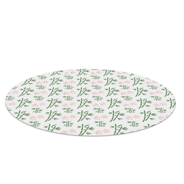 Tapis protège sol rond Bambous et fleurs