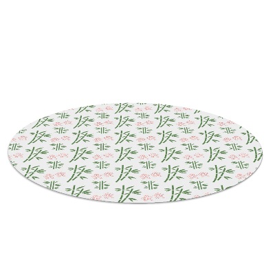 Tapis protège sol rond Bambous et fleurs