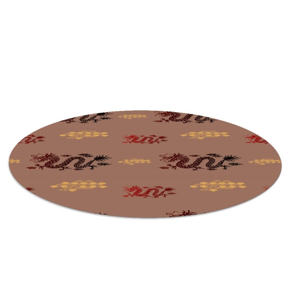 Tapis fauteuil bureau rond Motif de dragon asiatique