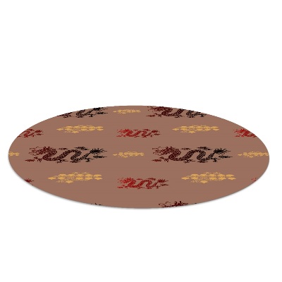 Tapis fauteuil bureau rond Motif de dragon asiatique