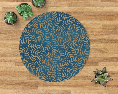 Tapis protège sol rond Feuilles d'or