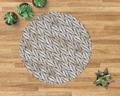 Tapis fauteuil bureau rond Feuilles de plantes marbrées