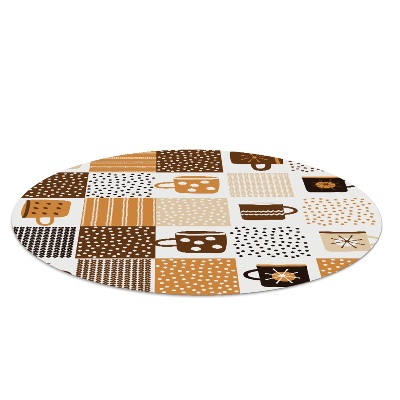 Tapis protège sol rond Tasses, céramiques, plats