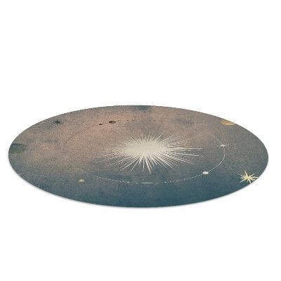 Tapis fauteuil bureau rond Étoiles et planètes