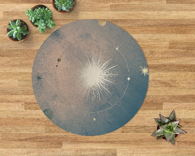 Tapis fauteuil bureau rond Étoiles et planètes