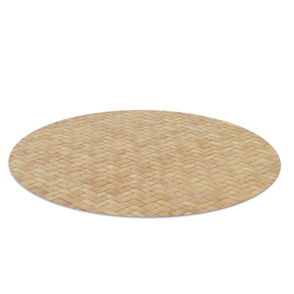 Tapis protège sol rond Motif en rotin
