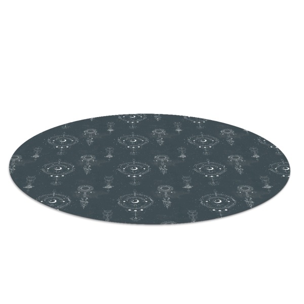 Tapis protège sol rond Illustration des phases de la lune