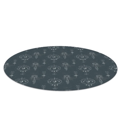 Tapis protège sol rond Illustration des phases de la lune