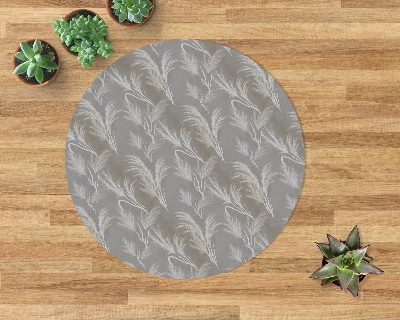 Tapis protège sol rond Herbe grise